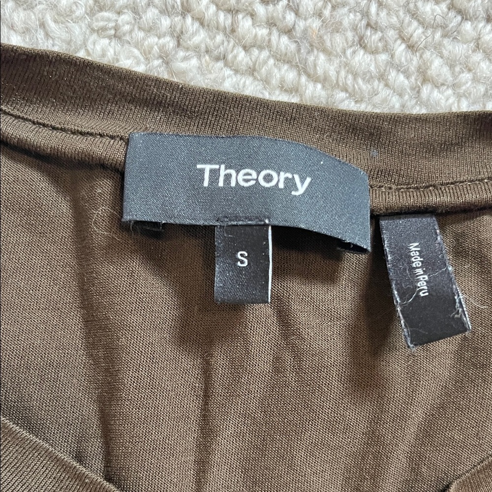 Theory Women’s Short Sleeve Tiny Tees in Black (M) and Olive (S) - Picture 2 of 6